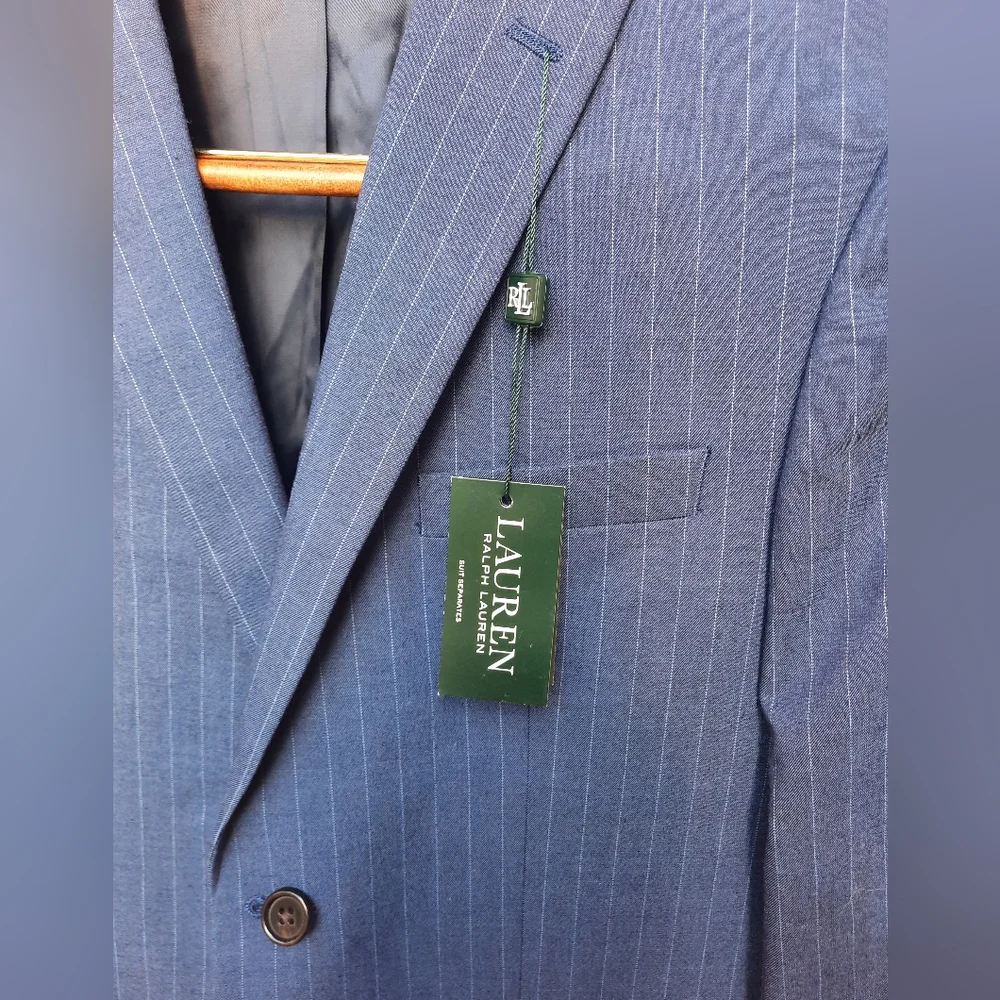 LAUREN RALPH LAUREN BOYS 18R BLAYTON LIGHT BLUE w/Pin Stripe BLAZER NWT